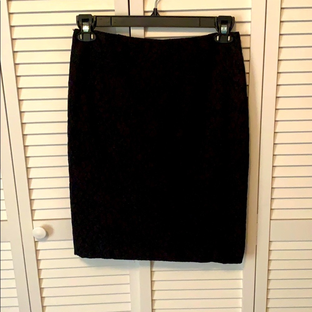 Black Floral Pencil Skirt